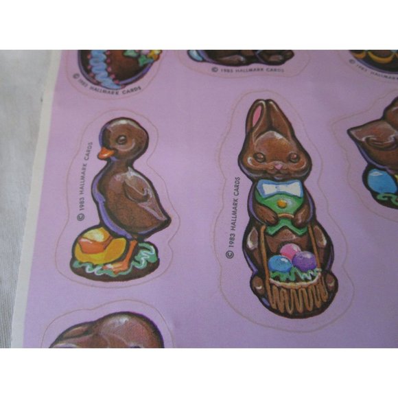 Chocolate Scented Easter Stickers Vintage Hallmark 1983 A Single Sheet - Picture 5 of 11